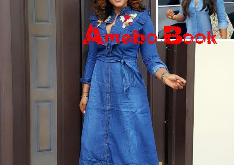 Mercy Aigbe Steps Out In Stylish Denim Dress