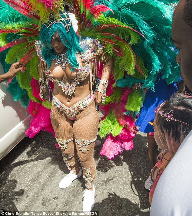 Rihanna Shows Off Her Thick Body In Revealing Bejeweled Bikini In Annual Crop Over Festival (6)