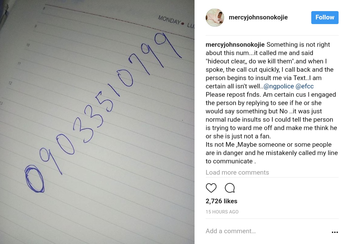 Mercy Johnson Has Raised An Alarm After Receiving Strange Calls And Insulting Texts (1)