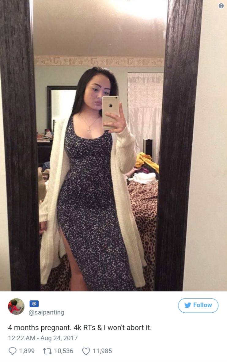 Florida Woman Threatens To Abort 4 Months Pregnancy Except She Gets 4,000 Retweets Of Selfie (1)