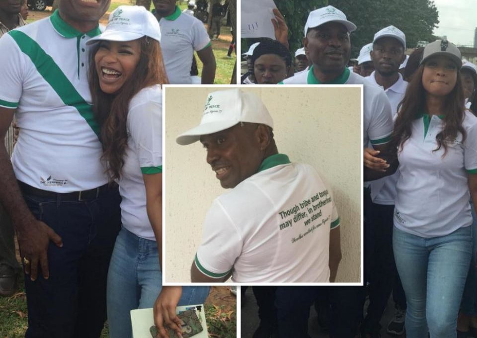 Kenneth Okonkwo Was Pictured With Tonto Dikeh Marching For One Nigeria