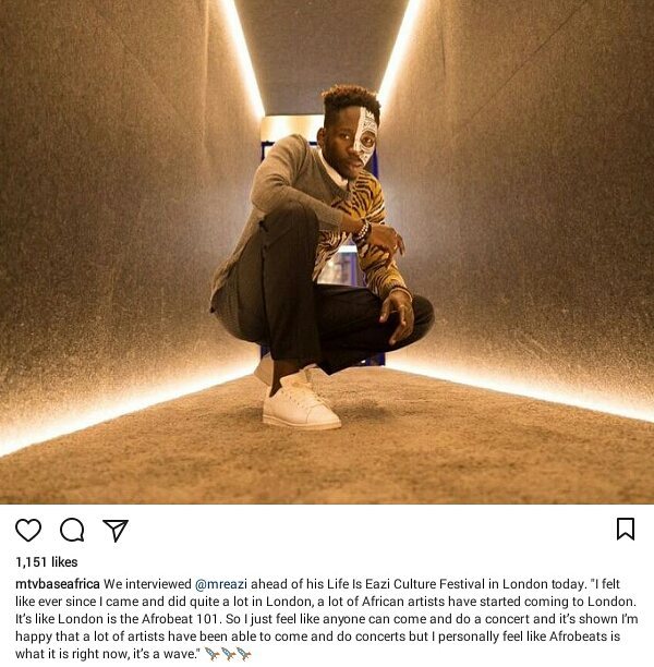 Mr Eazi Paved The Way For A Lot Of African Artistes To Start Coming To London (1)