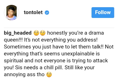 Tonto Dikeh Comes For Vulnerable Blog Readers Who Linked Boil On Her Eye To Spiritual Attack (1)