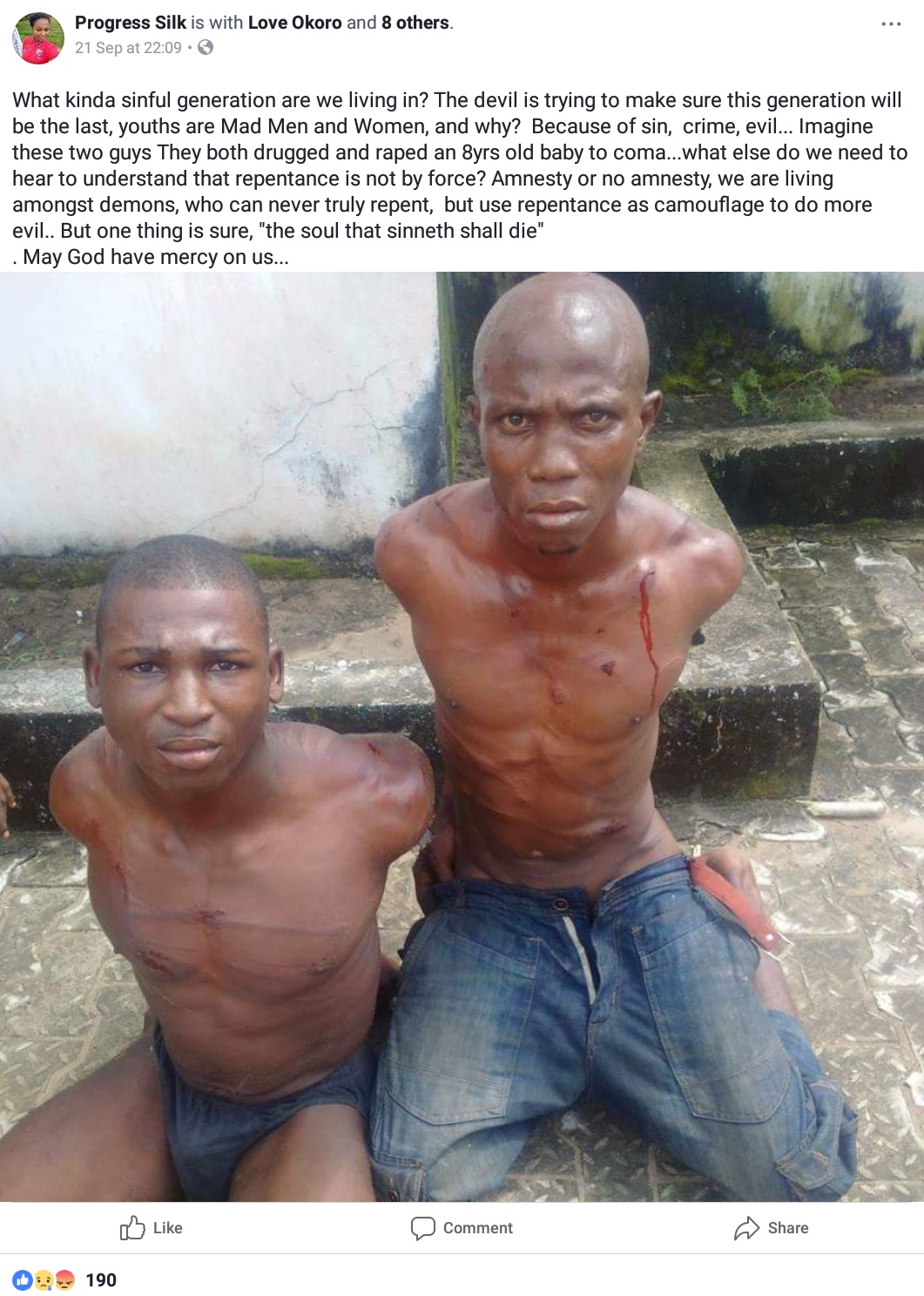 Two Men Drugged And Raped An 8-Year-Old Girl To Coma In Rivers State (1)
