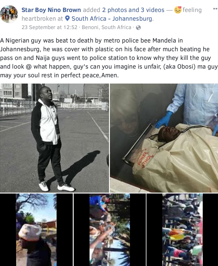 Nigerians Protest After Police Beat Another Nigerian To Death In South Africa (1)