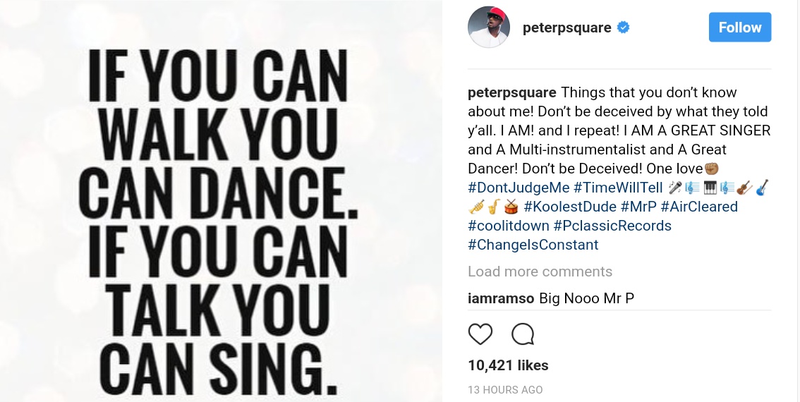 Peter Okoye Wants You To Know He Is A GREAT SINGER And A Multi-instrumentalist (1)