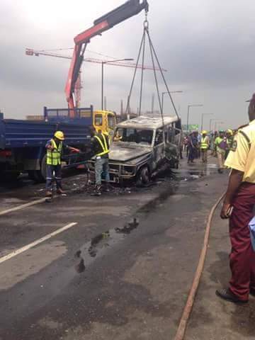 Fayose Escapes Death As Fire Engulfs His Mercedes Benz G-Wagon (1)
