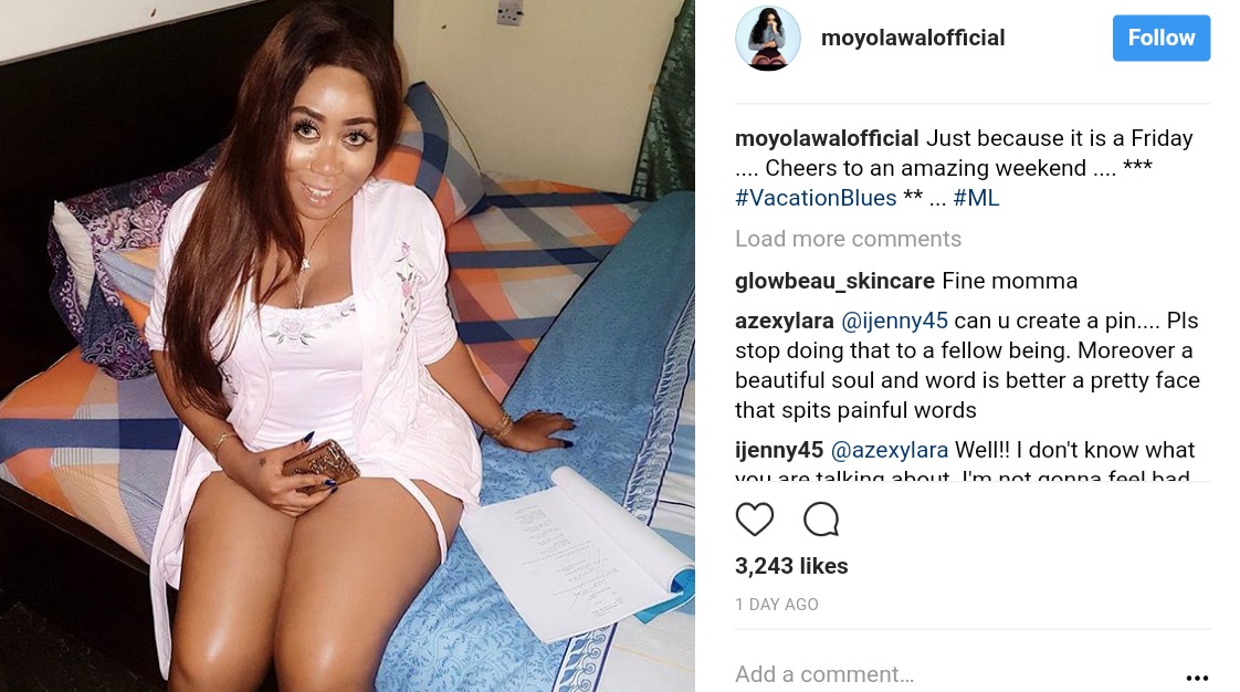 Belly Ache: "U expose your body too much.. No b say u fine like that" — Fans Come For Sexy Nollywood Actress Moyo Lawal Over Revealing Too Much Thighs (1)
