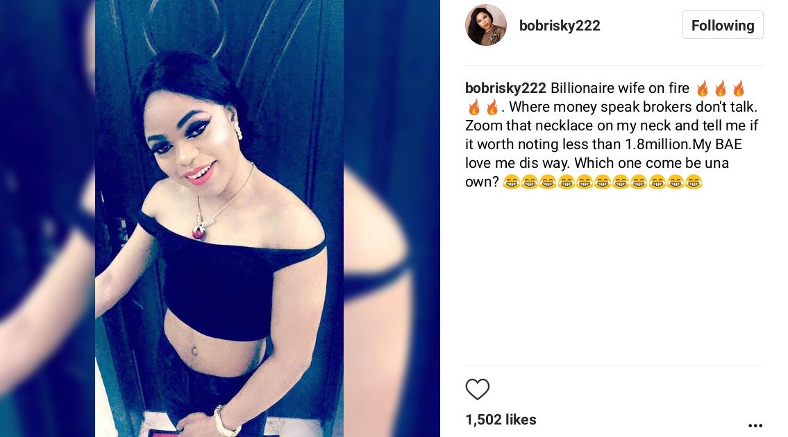 Bobrisky Flaunts Necklace He Claims To Be Worth N1.8m (1)