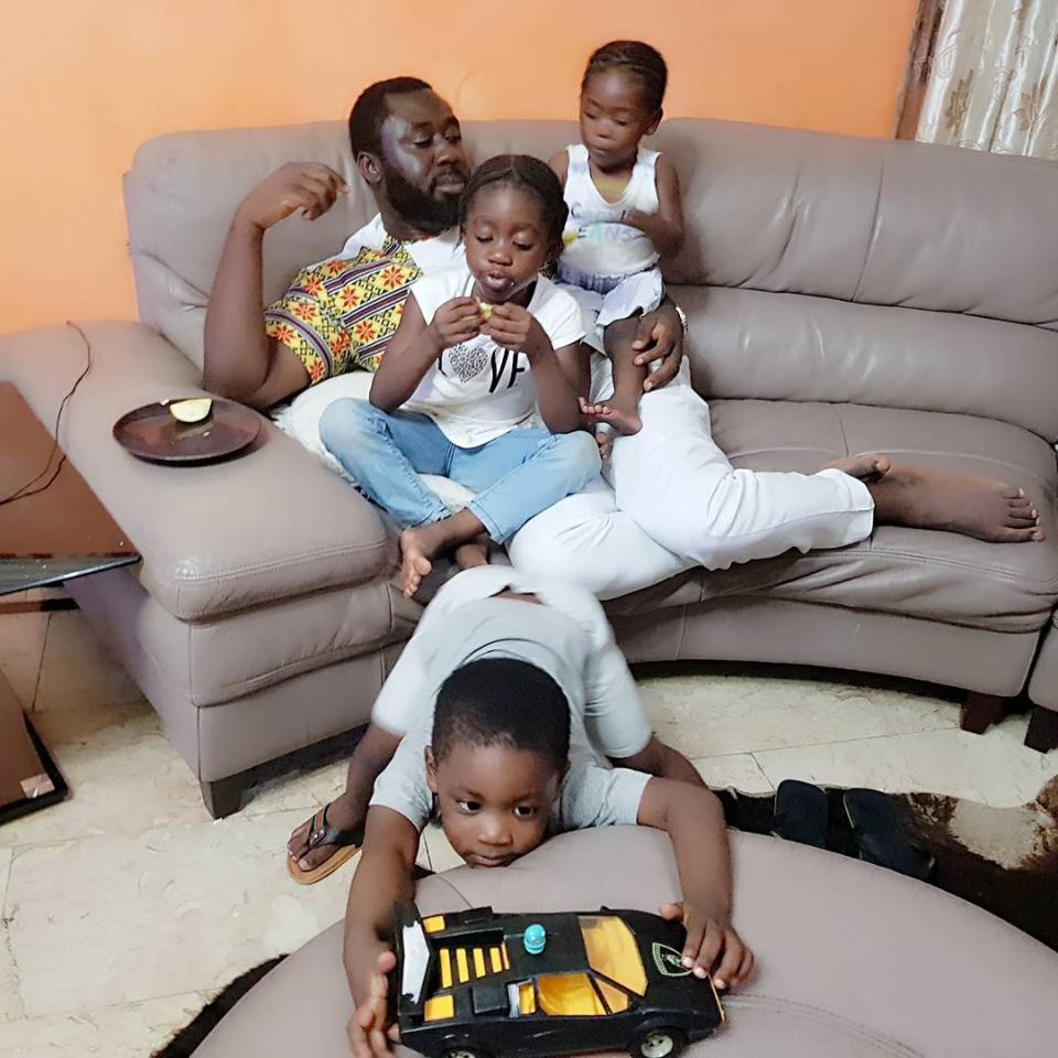 Prince Odi Okojie Teases Wife Mercy Johnson In Adorable Photo With Their Children