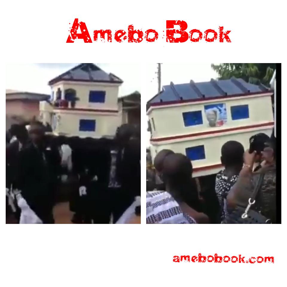 Man Was Buried In A Coffin Built Like A House And Even With A Satellite Dish