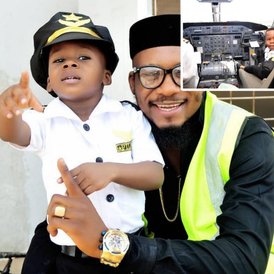 Junior Pope Transforms His Son Into A Pilot As He Celebrates 3rd Birthday