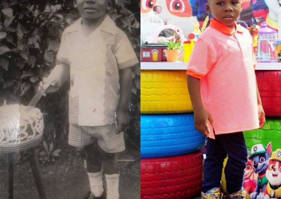 Junior Pope Shares Side-By-Side Photo Of Himself And Son On 3rd Birthdays