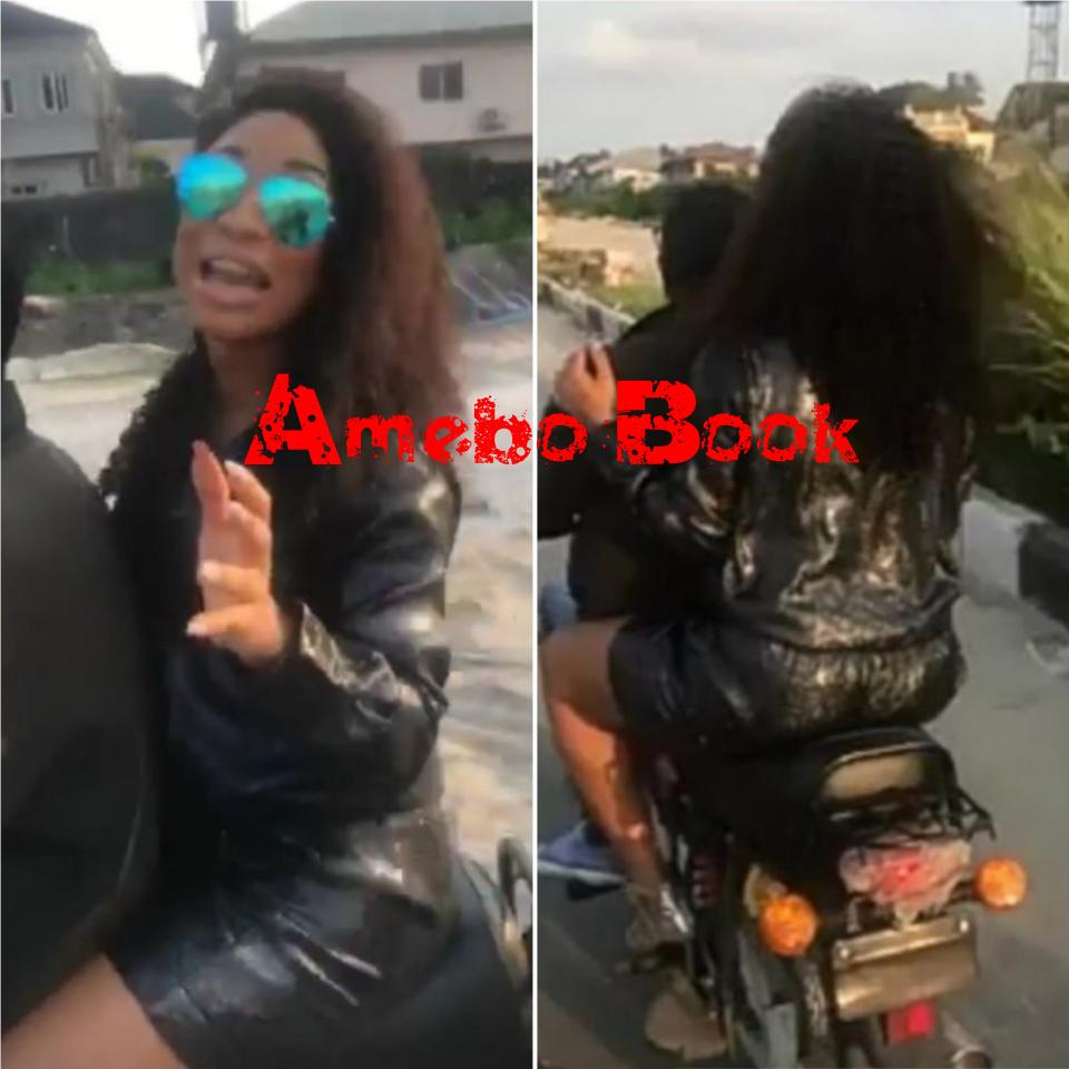 Tonto Dikeh Pictured On Okada To Cinema After Being Held By Traffic