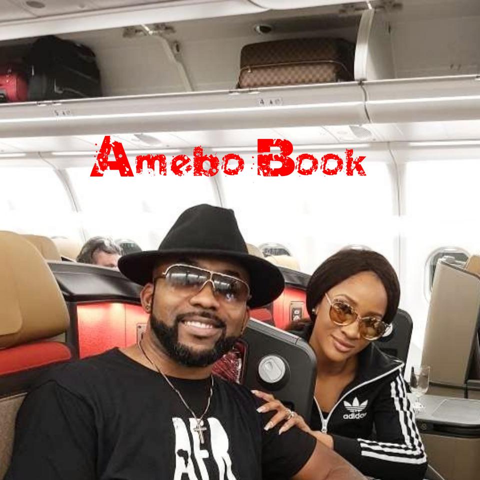 Banky W And Adesua Etomi Pictured On Plane To Cape Town In Preparation For White Wedding