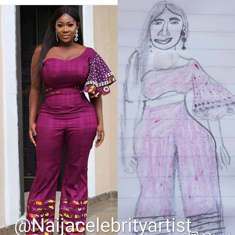 How Mercy Johnson Reacted After Seeing Sketch Of Herself With Hunch Back Hips