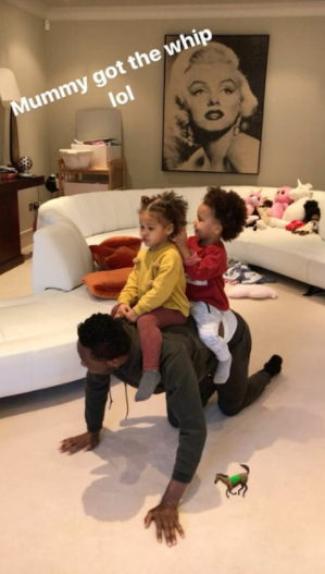 Mikel Obi Gives Ava And Mia Ride On His Back (2)