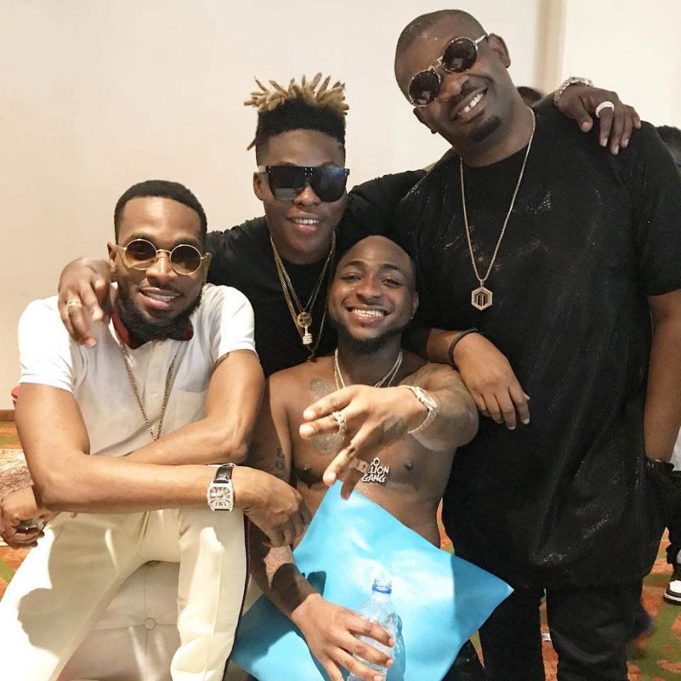 Shirtless Davido Pictured Alongside Don Jazzy