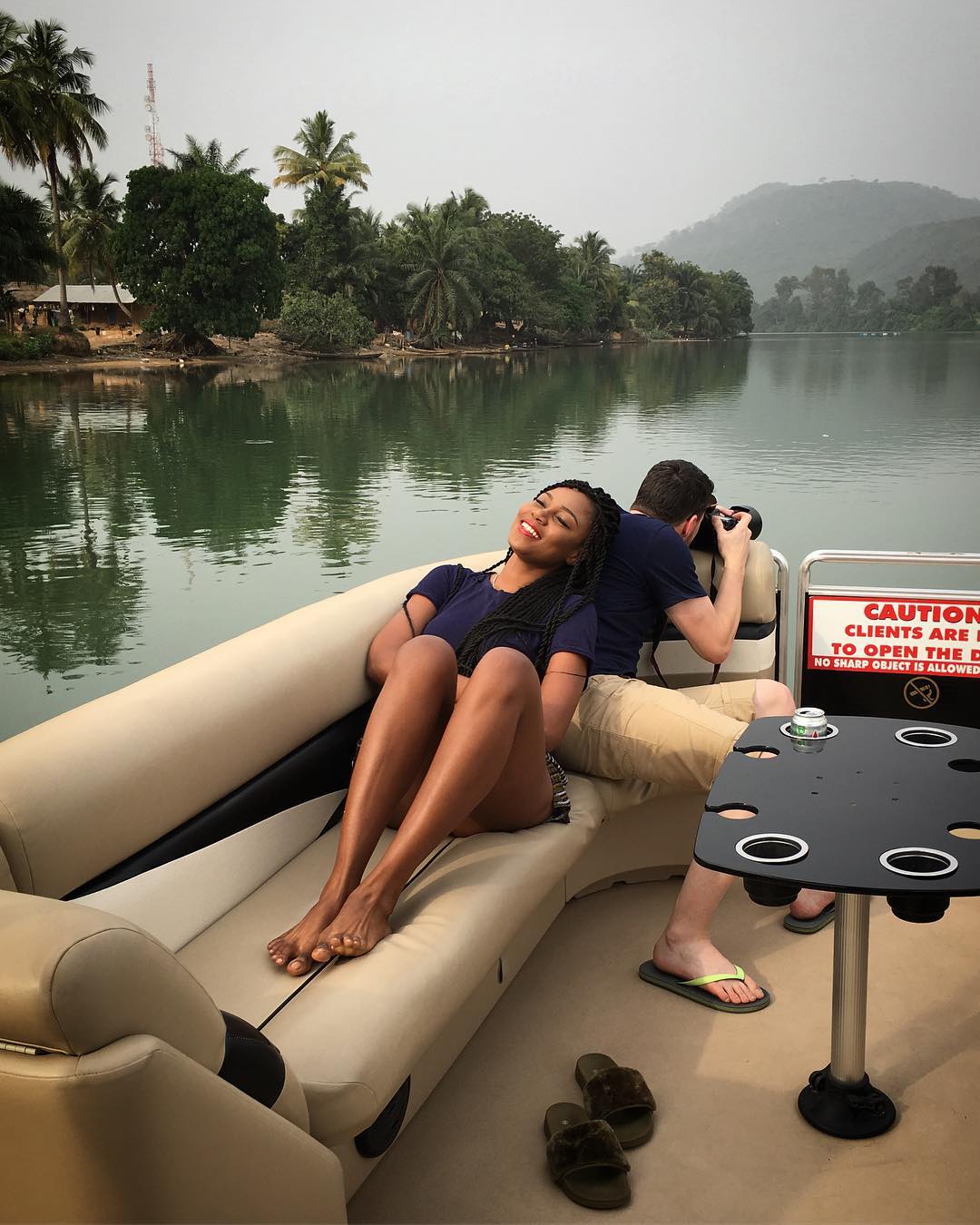 Yvonne Nelson With Baby Daddy Jamie Roberts (2)