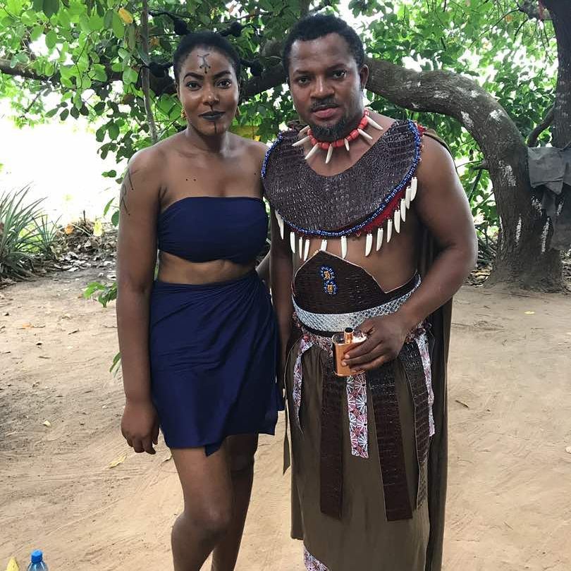 Rosy Meurer Pictured Alongside Walter Anga With Ejike Asiegbu And Rita Daniels On Set Twisted The Movie (7)