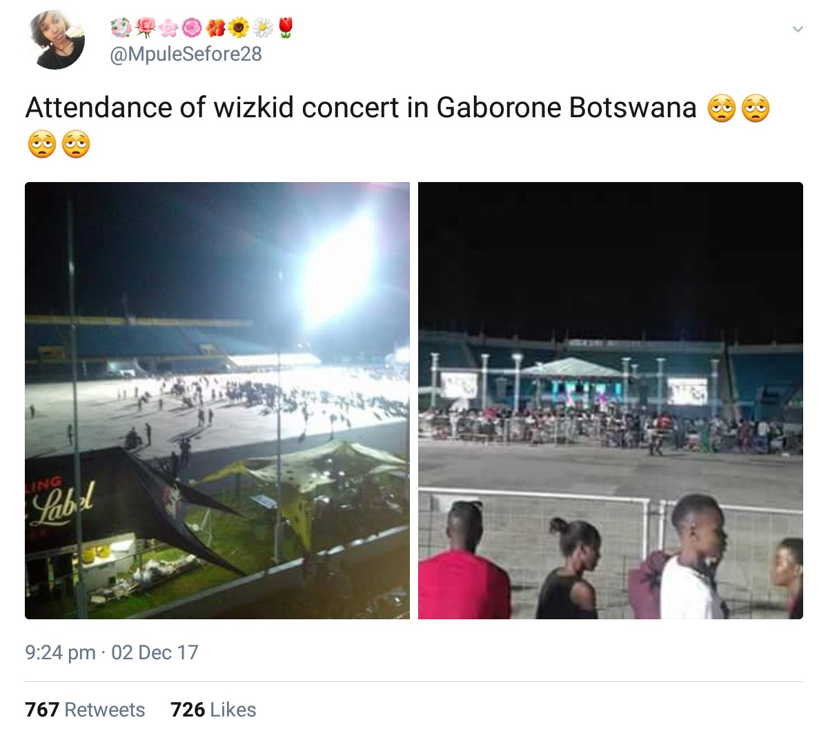 Wizkid Suffers Embarrassment As Less Than 100 People Attend His Concert In Botswana (2)