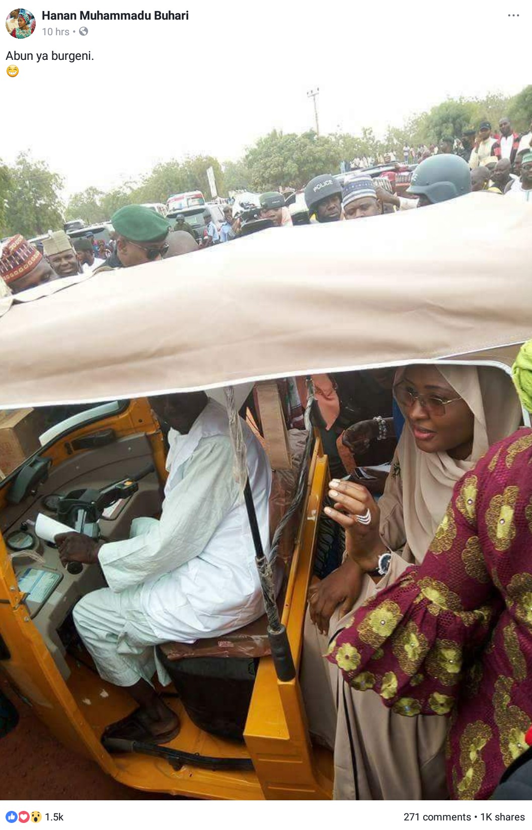 Aisha Buhari Pictured Inside Keke