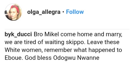 Commenter Tells Mikel Obi To Dump His White Partner And Get A Nigerian Wife (3)