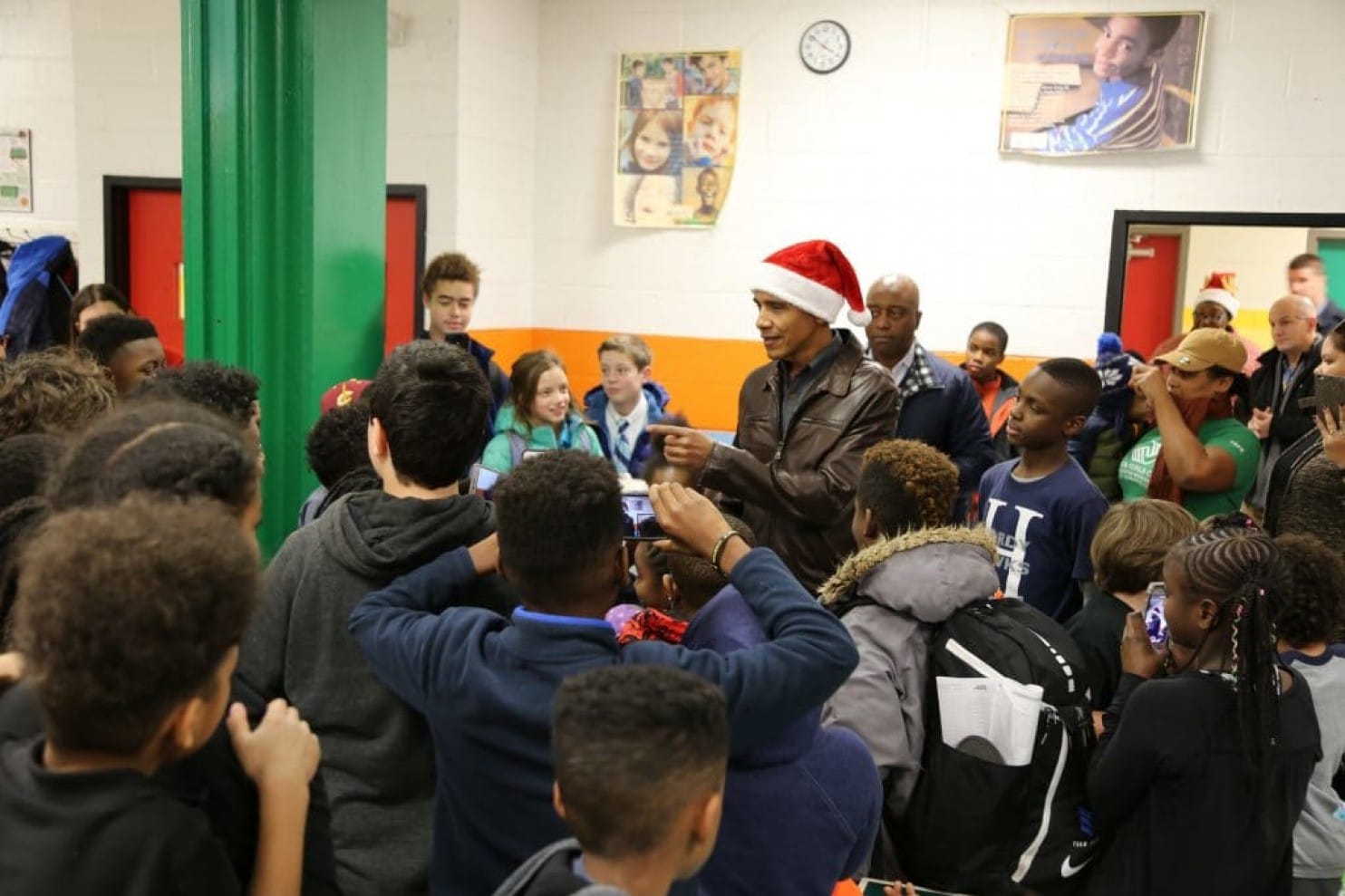 Barack Obama Dressed Up As Santa During Visit To D.C. Boys & Girls Club (2)