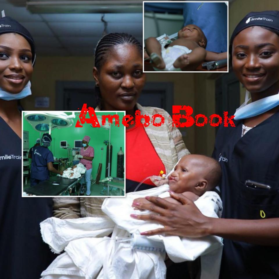 Stephanie Agbasi And Ruth Quashie Witness Surgery Carried Out On A Cleft Baby