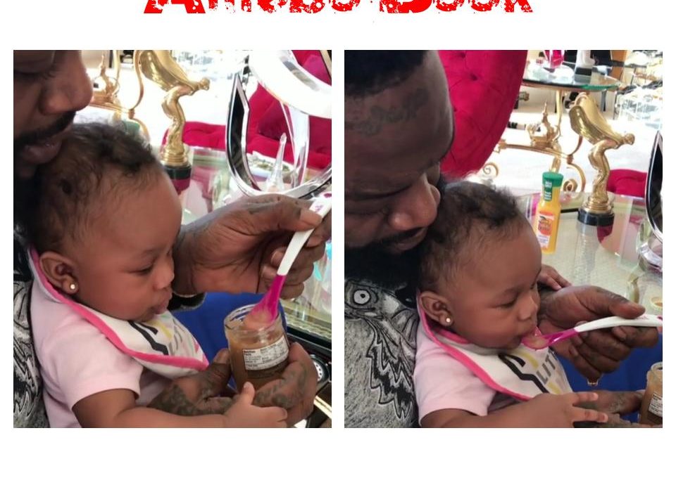 Rick Ross Daughter Hermes Eating From A Spoon For The First Time