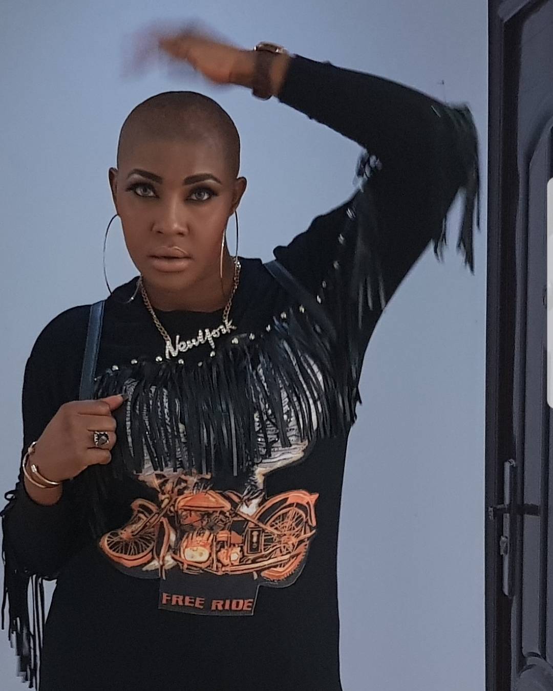 Angela Okorie Unveils New Bald Look (2)