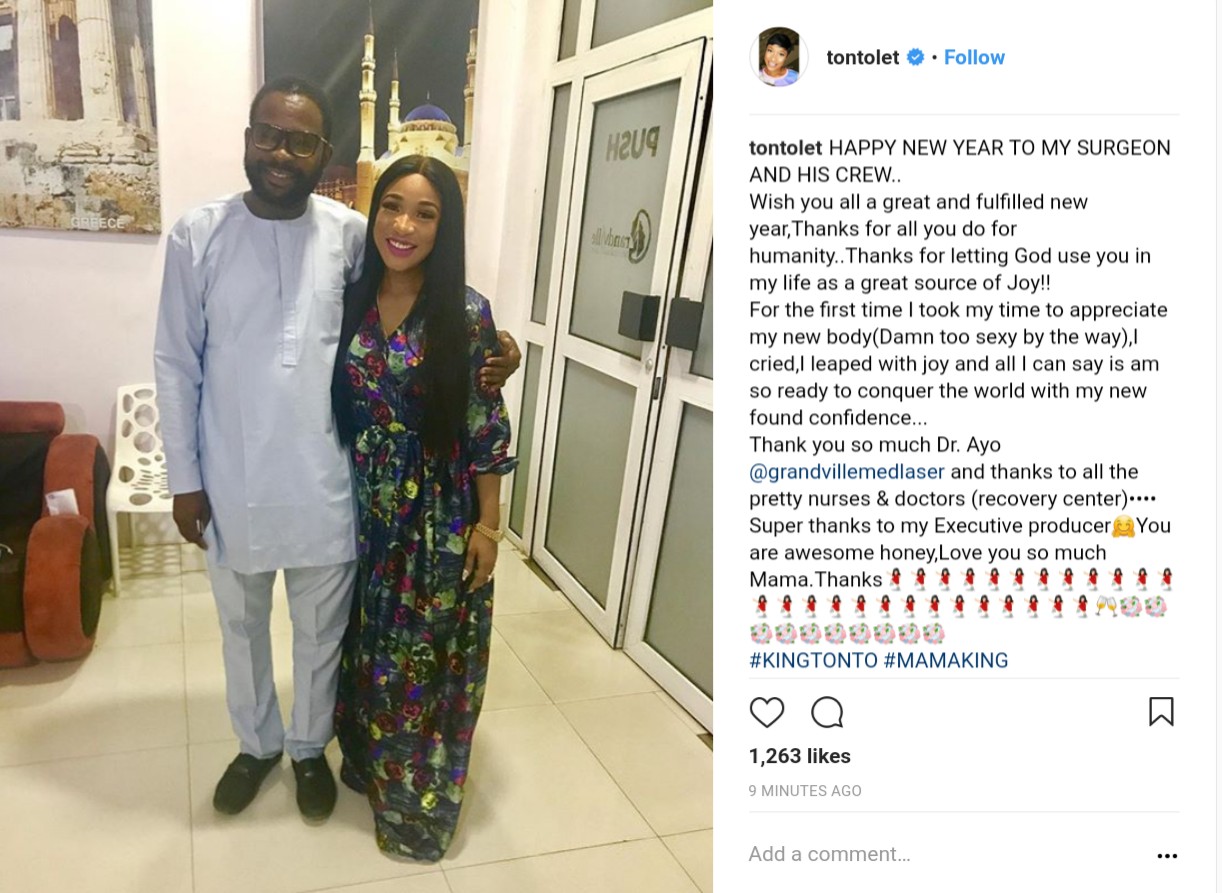 Tonto Dikeh Sends New Year Message Thanking Her Surgeon For Her New Body (2)