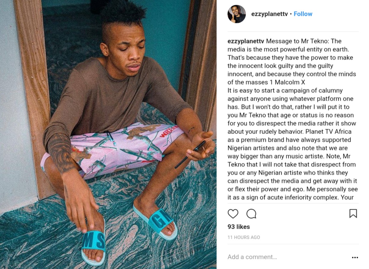 Planet TV Staff Calls Out Tekno For Being Rude And Arrogant (2)