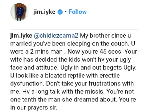 Jim Iyke And Angela Okorie Blasted A Troll Who Told The Actor To Go And Marry (3)