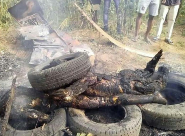 Suspected Armed Robbers That Were Burnt To Ashes In Akwa Ibom (2)