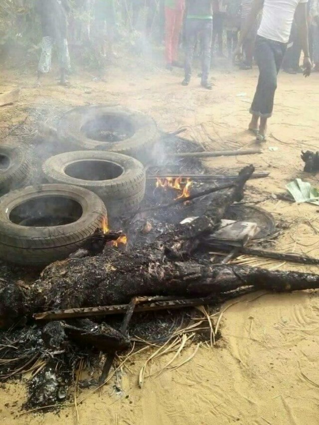 Suspected Armed Robbers That Were Burnt To Ashes In Akwa Ibom (4)