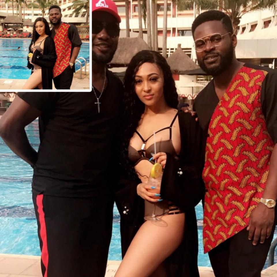 AY Comedian And Falz Pictured With Rosy Meurer On Set Yoruba Demons