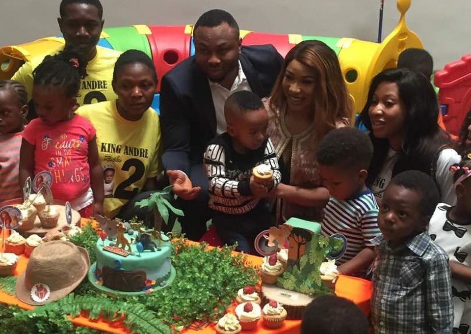 Tonto Dikeh And Olakunle Churchill Reunite For Son's Second Birthday