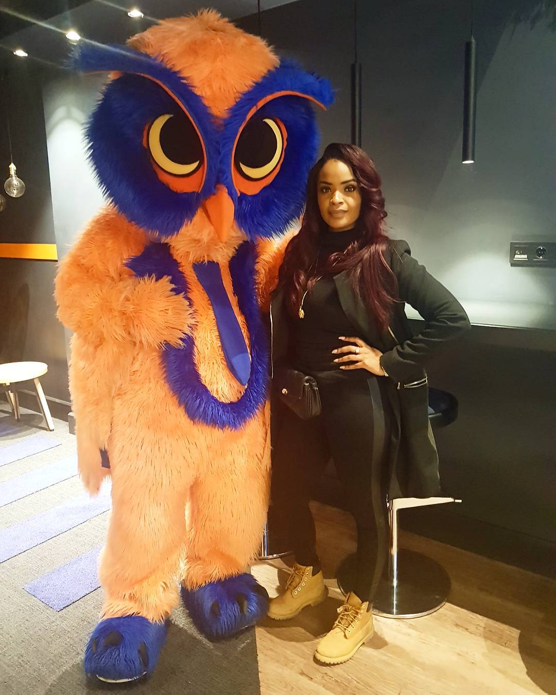 Dillish Mathews With Real Life Mascot