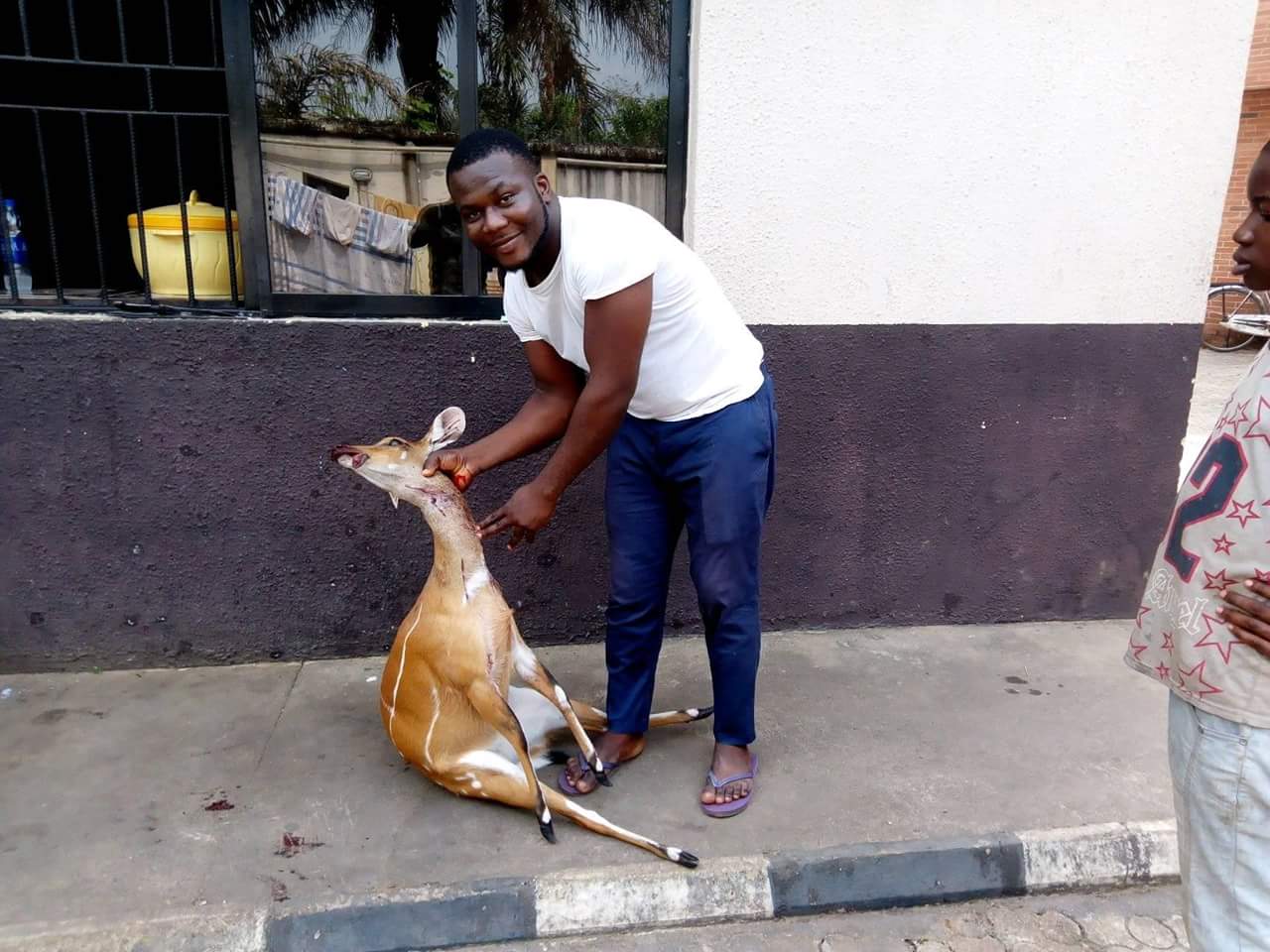 Nigerian Man Shows Off The Bush Meat He Killed After Hunting Expedition In Owerri (3)