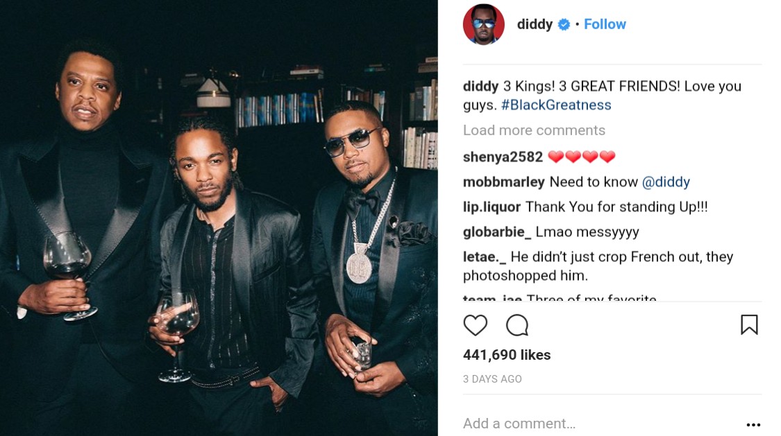 P Diddy Savagely Photoshopped French Montana Out Of Photo (2)