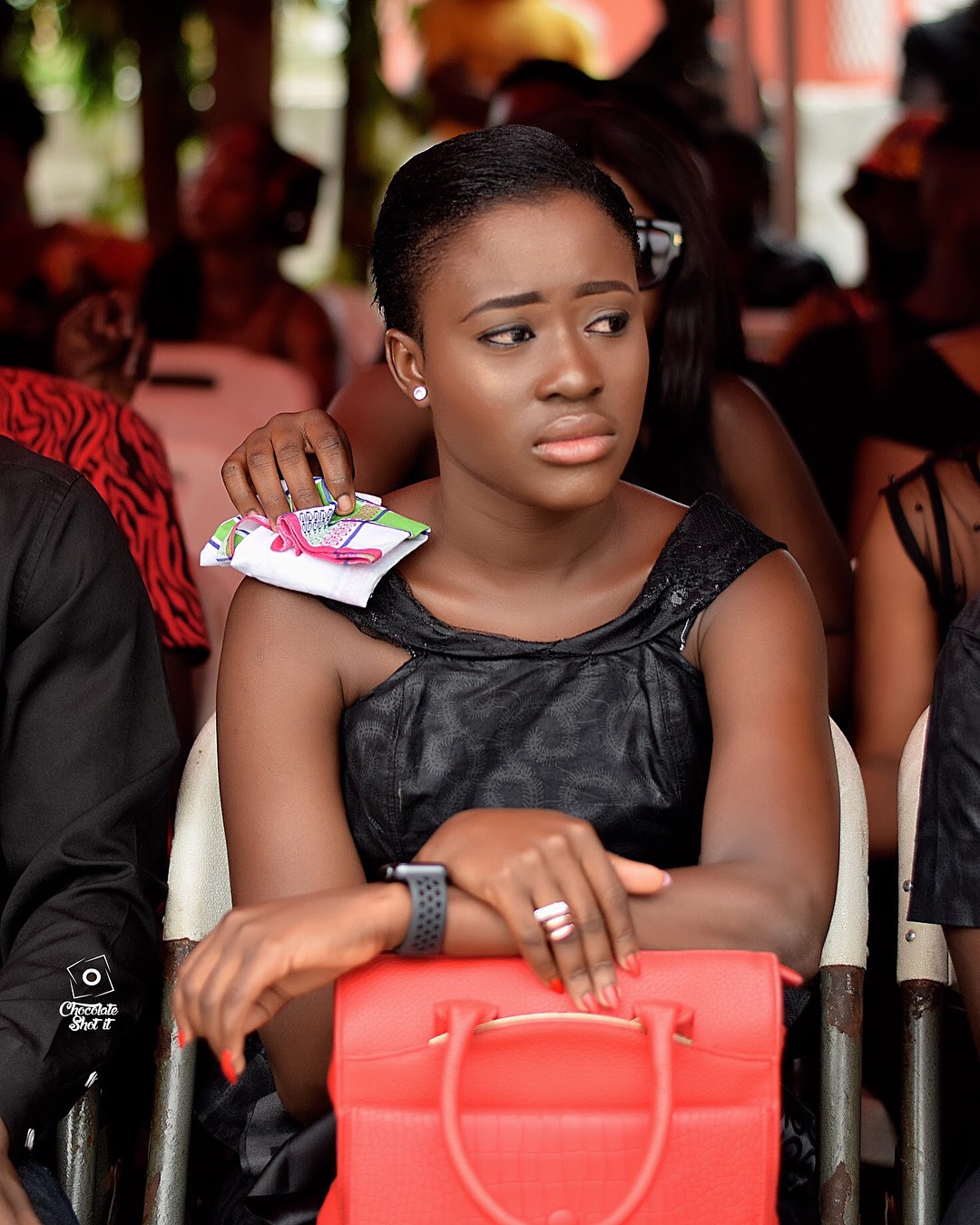 Fella Makafui Was Handed A Handkerchief To Wipe Tears At Ebony Reigns One Week Memorial Service