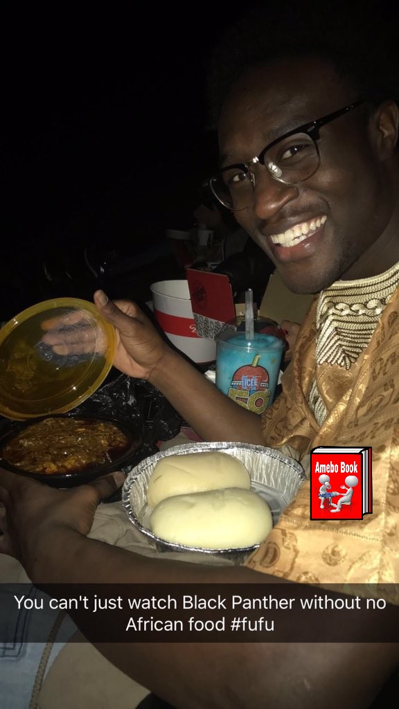 Guy Was Pictured Eating Fufu With Soup While Watching Black Panther (2)
