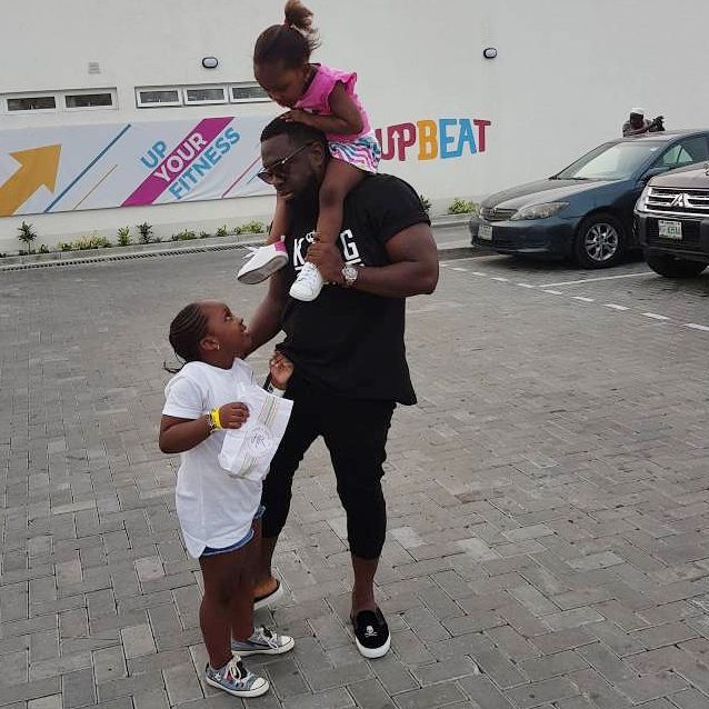 Timaya Pictured On Day Out With His Daughters