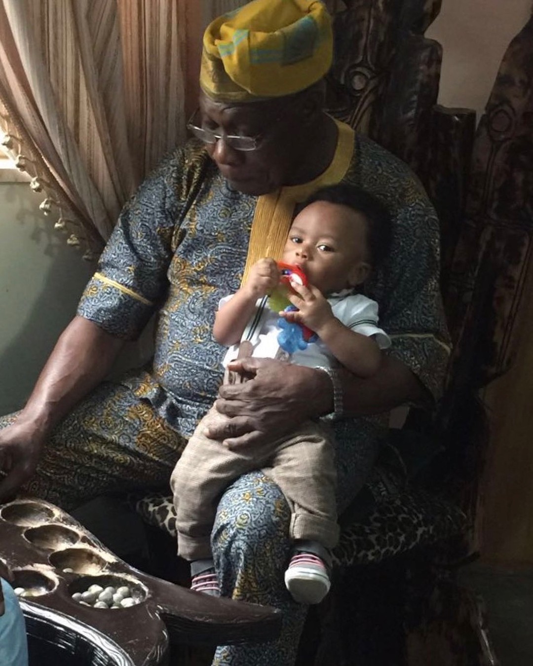 Olakunle Churchill Shares Photos Of Olusegun Obasanjo Carrying His Son (4)