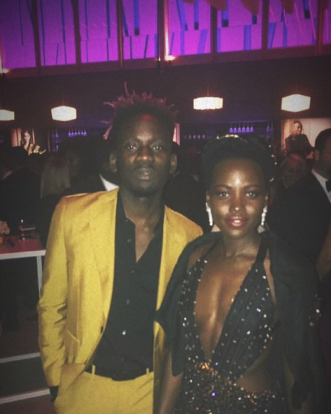 Mr Eazi Poses With Lupita Nyong’o Vanity Fair Oscar Party 2018