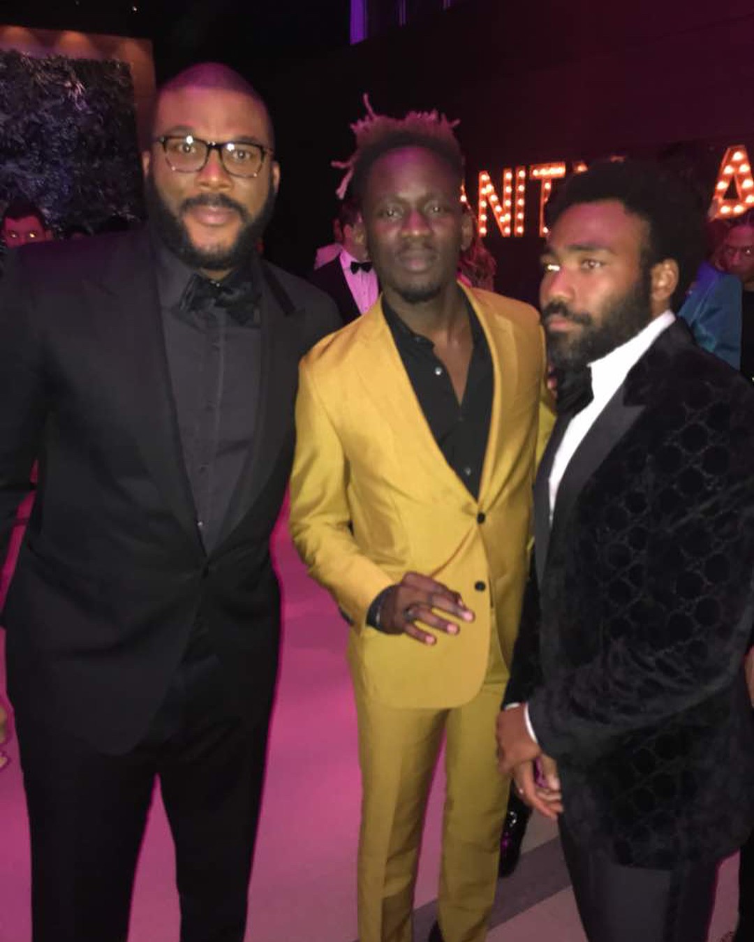 Mr Eazi Poses With Tyler Perry Vanity Fair Oscar Party 2018