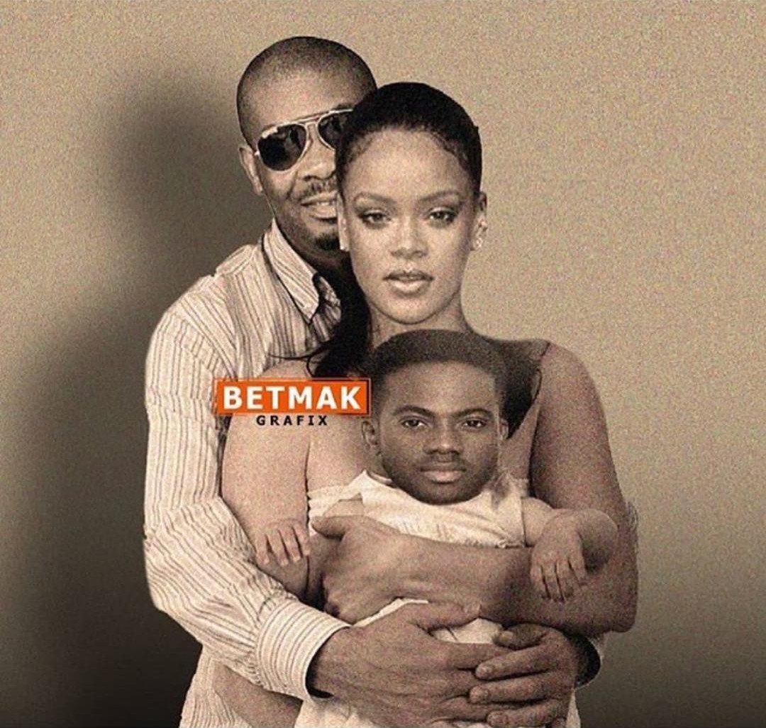 Photoshopped Image Of Don Jazzy With Rihanna As His Wife And Korede Bello As Their Baby (2)