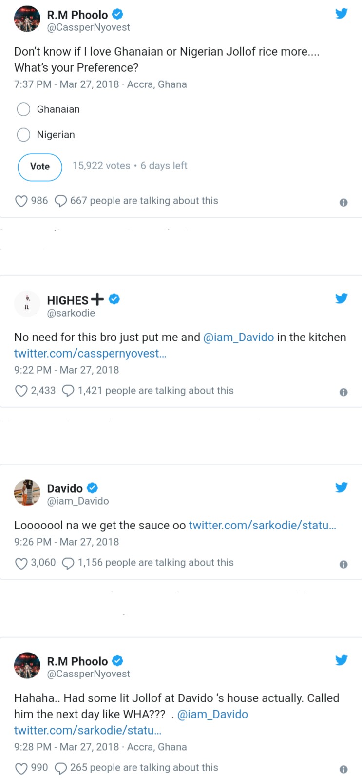 It's On! Sarkodie Challenges Davido To Jollof Cooking Battle After Cassper Nyovest Said He Didn’t Know Which Tastes Better (2)