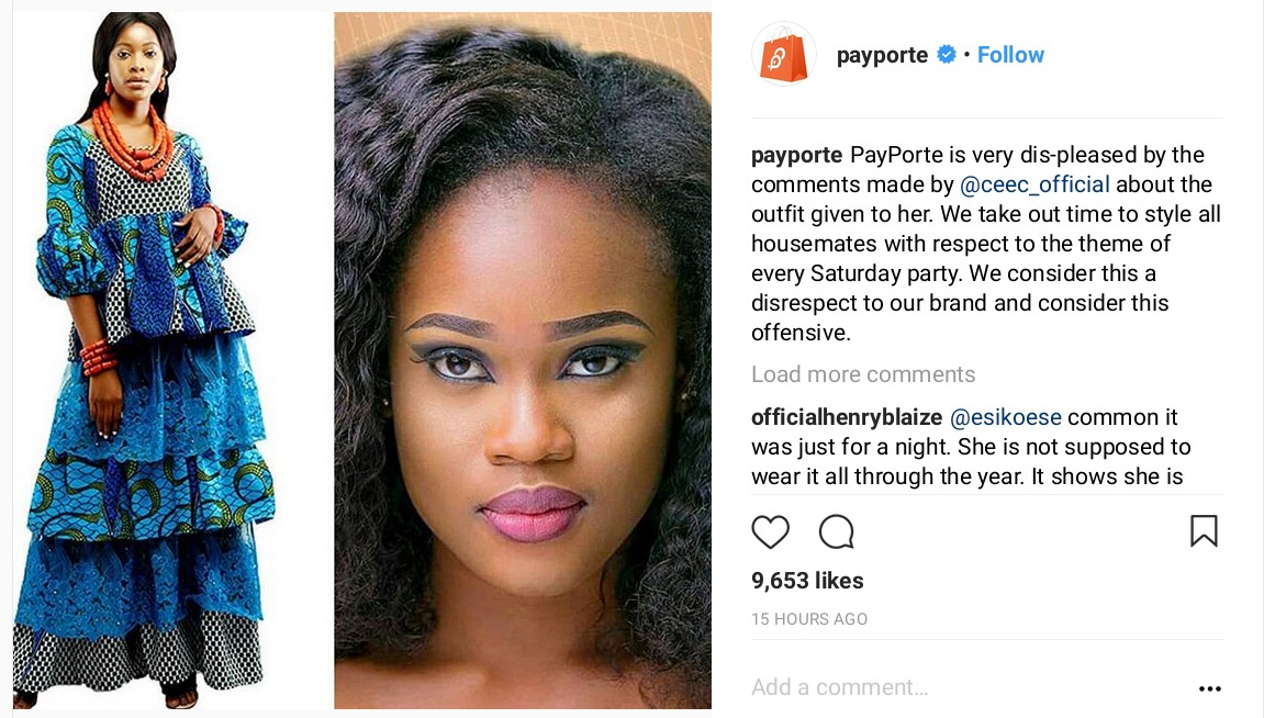 PayPorte Unhappy With Cee-C For Ripping Dress
